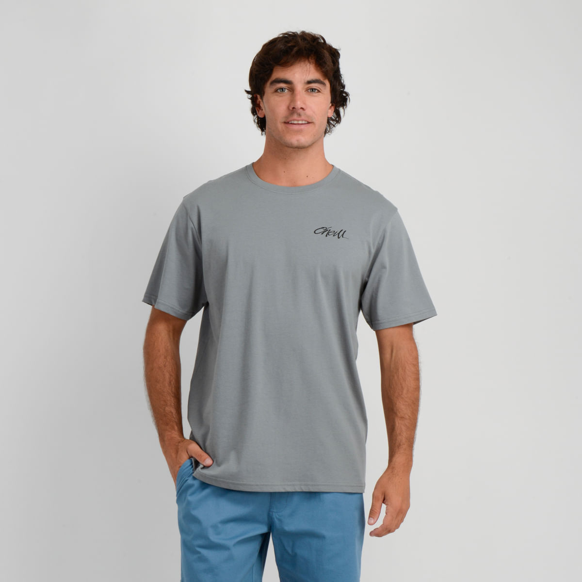 POLERA MANGA CORTA KEYS GRIS OSCURO